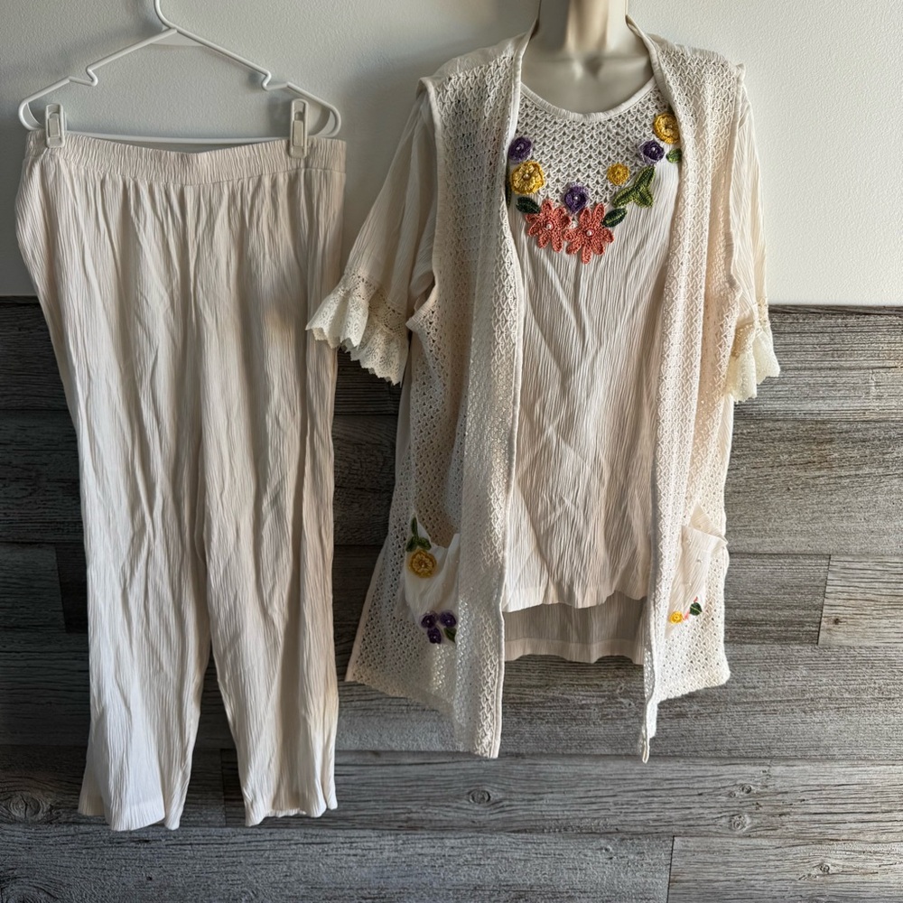 Vintage Lacy Afternoon by Shell Kepler women’s outfit set Size XL (K1)